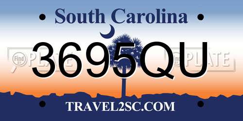 3695QU South Carolina License Plate