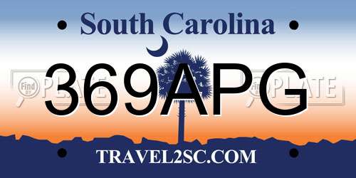 369APG South Carolina License Plate