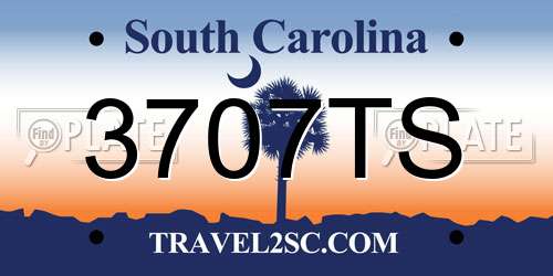 3707TS South Carolina License Plate