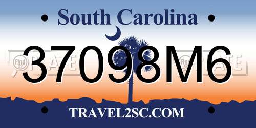 37098M6 South Carolina License Plate