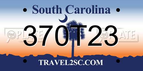 370T23 South Carolina License Plate
