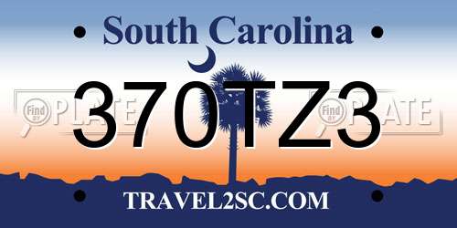370TZ3 South Carolina License Plate