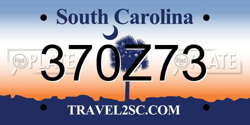 370Z73 South Carolina License Plate