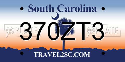370ZT3 South Carolina License Plate