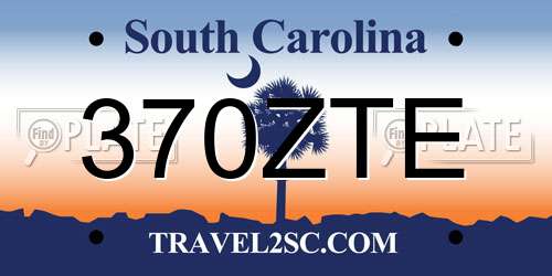 370ZTE South Carolina License Plate
