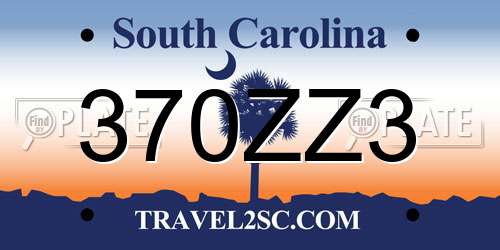370ZZ3 South Carolina License Plate