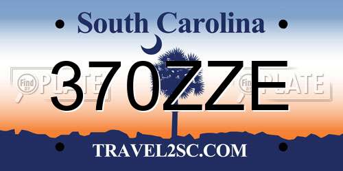 370ZZE South Carolina License Plate