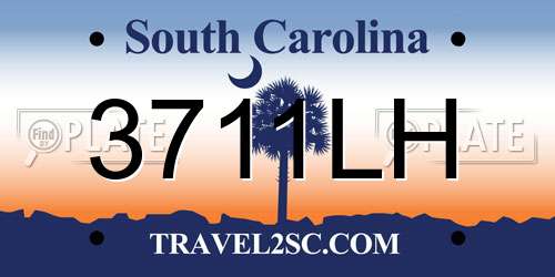 3711LH South Carolina License Plate