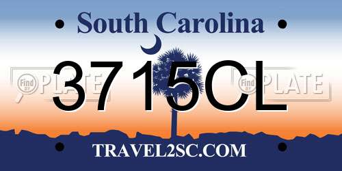3715CL South Carolina License Plate
