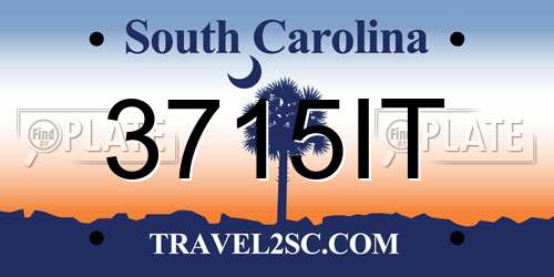 3715IT South Carolina License Plate