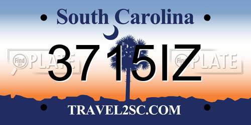 3715IZ South Carolina License Plate