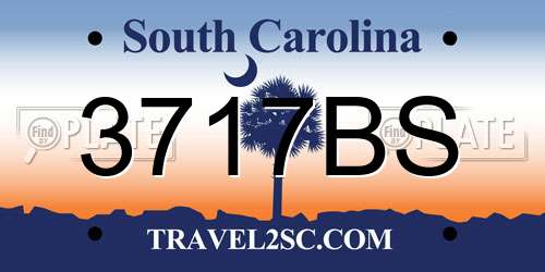 3717BS South Carolina License Plate