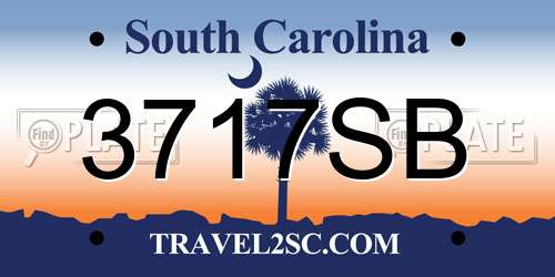 3717SB South Carolina License Plate