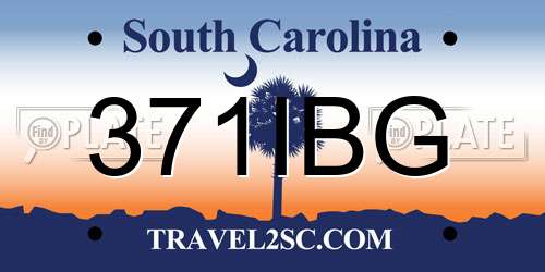 371IBG South Carolina License Plate