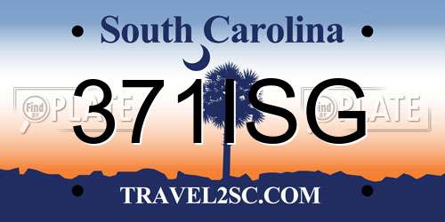 371ISG South Carolina License Plate