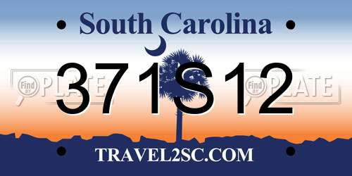 371S12 South Carolina License Plate