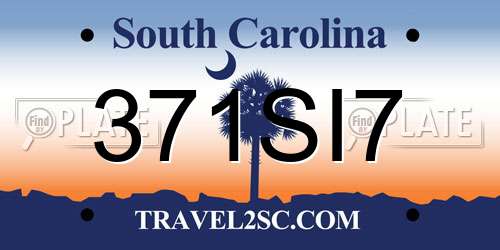 371SI7 South Carolina License Plate