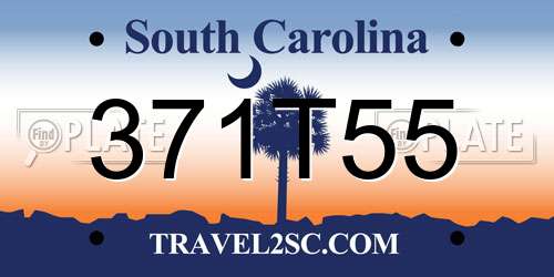 371T55 South Carolina License Plate