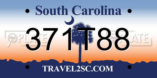 371T88 South Carolina License Plate