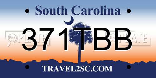371TBB South Carolina License Plate