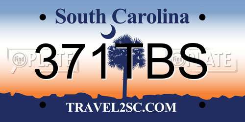 371TBS South Carolina License Plate
