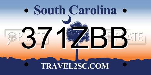 371ZBB South Carolina License Plate