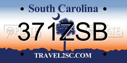 371ZSB South Carolina License Plate