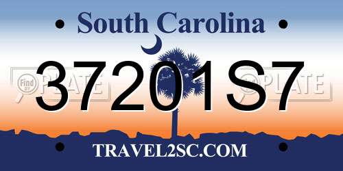 37201S7 South Carolina License Plate