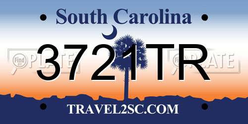 3721TR South Carolina License Plate