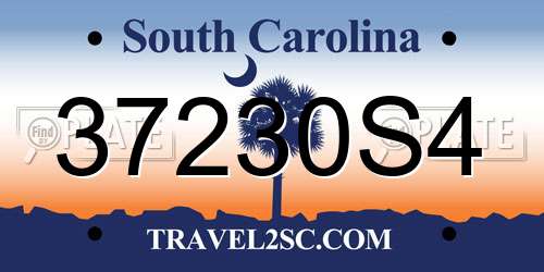 37230S4 South Carolina License Plate