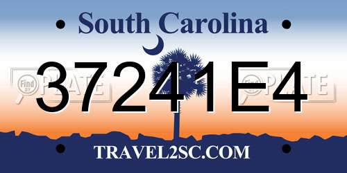 37241E4 South Carolina License Plate