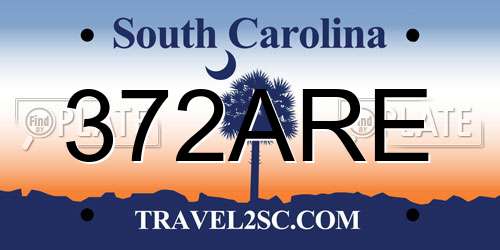 372ARE South Carolina License Plate