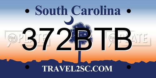 372BTB South Carolina License Plate