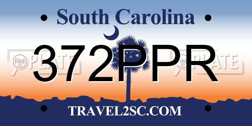 372PPR South Carolina License Plate