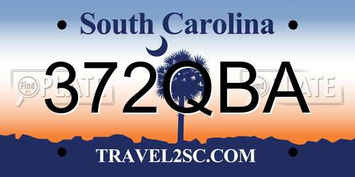 372QBA South Carolina License Plate