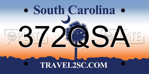 372QSA South Carolina License Plate