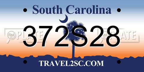 372S28 South Carolina License Plate