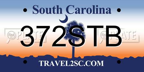 372STB South Carolina License Plate