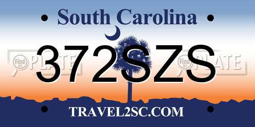 372SZS South Carolina License Plate