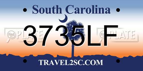 3735LF South Carolina License Plate