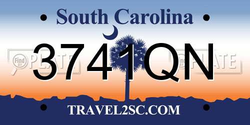 3741QN South Carolina License Plate