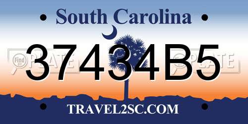 37434B5 South Carolina License Plate