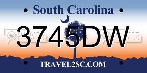 3745DW South Carolina License Plate