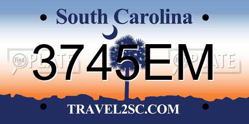 3745EM South Carolina License Plate