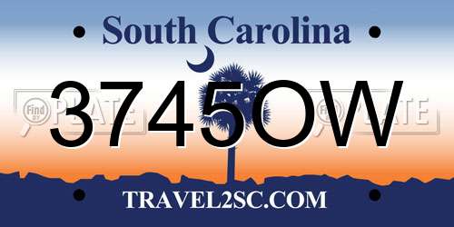 3745OW South Carolina License Plate