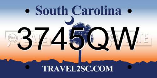 3745QW South Carolina License Plate
