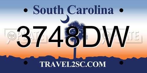 3748DW South Carolina License Plate