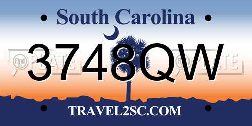 3748QW South Carolina License Plate