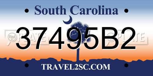 37495B2 South Carolina License Plate