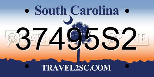 37495S2 South Carolina License Plate